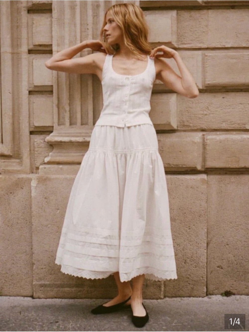Doen Sebastiane Skirt in Powder L BNWT